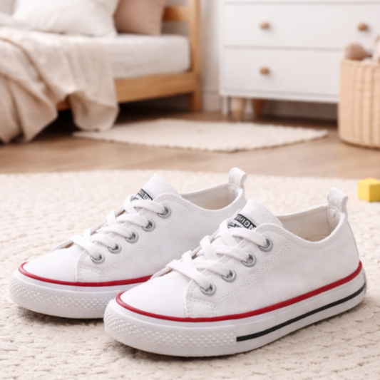 Baby & Toddler Canvas Trainers – Soft Sole Low Top First Walker Shoes