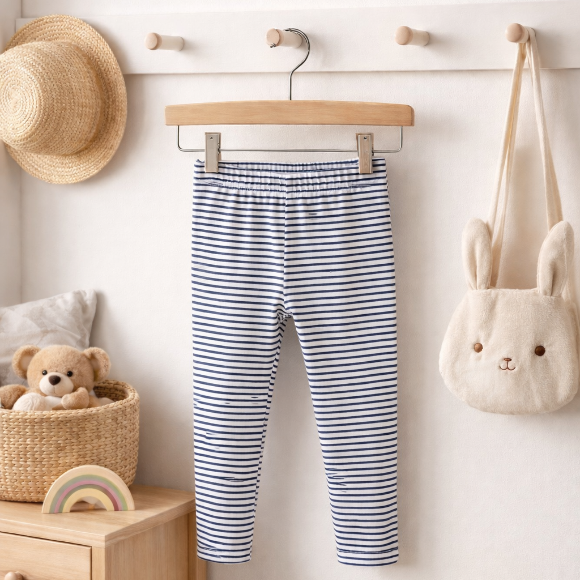 Baby & Girls Striped Leggings 3-8 Years
