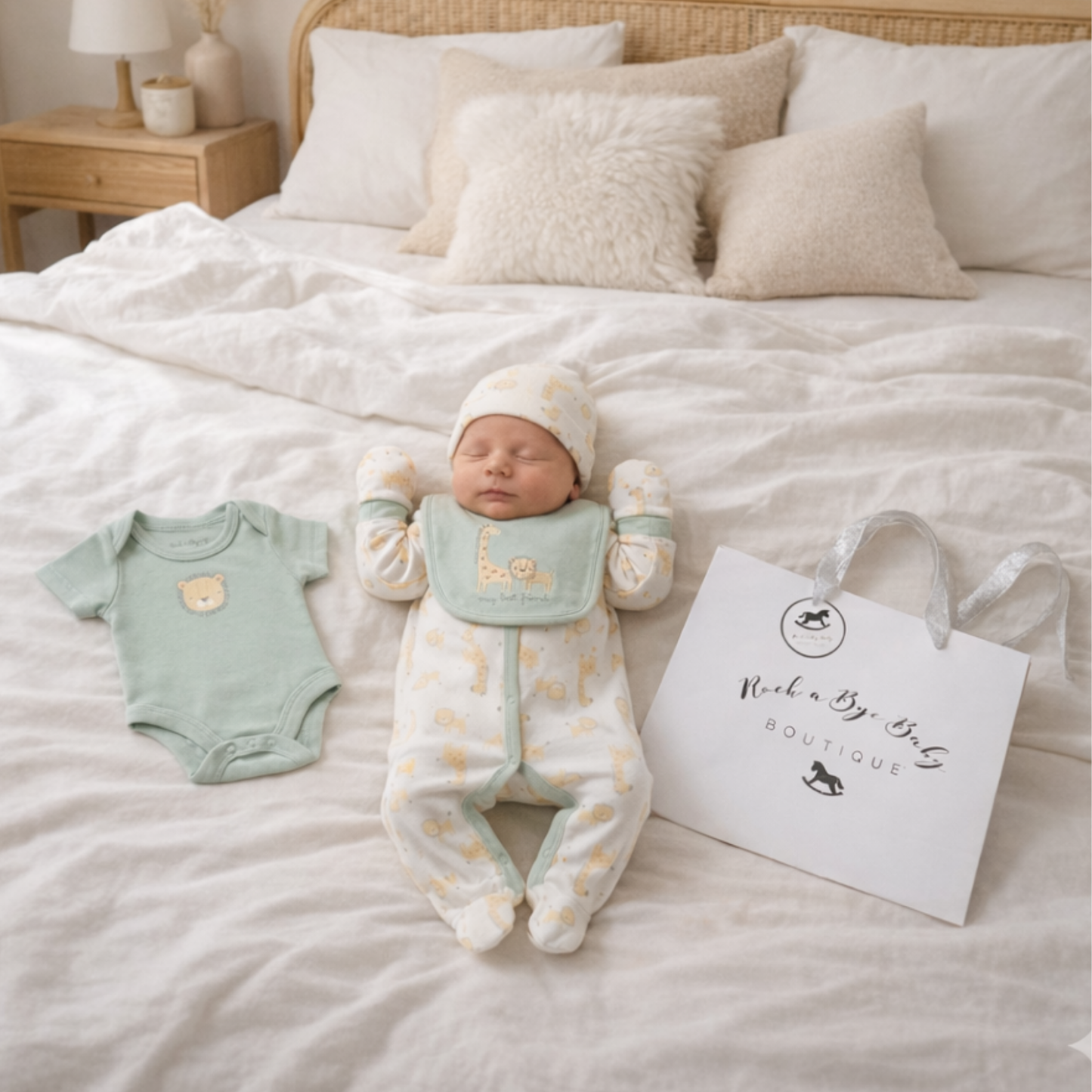 Baby Unisex Safari 5 Piece Newborn Gift Set