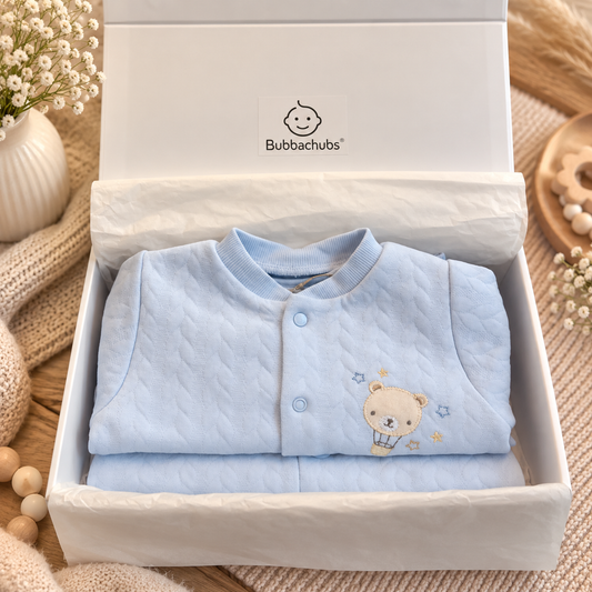 Bubbachubs Baby Boys Quilted 3-Piece Outfit Gift Set 3-6 Months