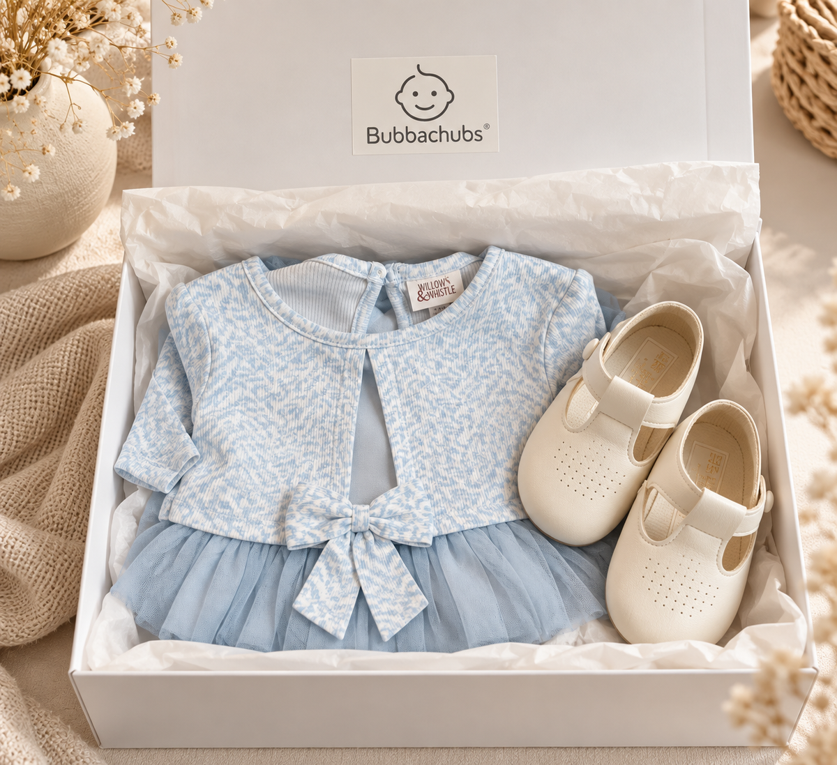 Baby Girls Mesh Party Bolero Dress Wth Soft Sole Shoes Gift Set 18-24 Months