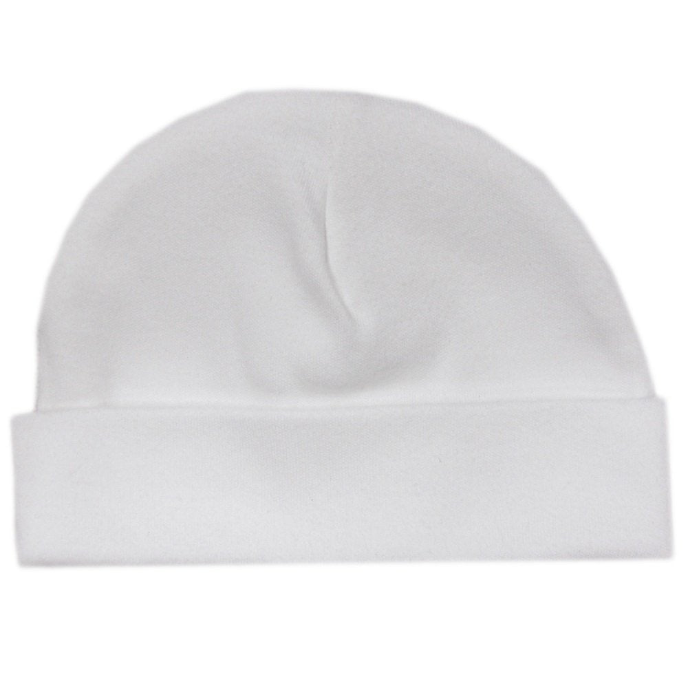 Newborn Baby Plain White Cotton Hat