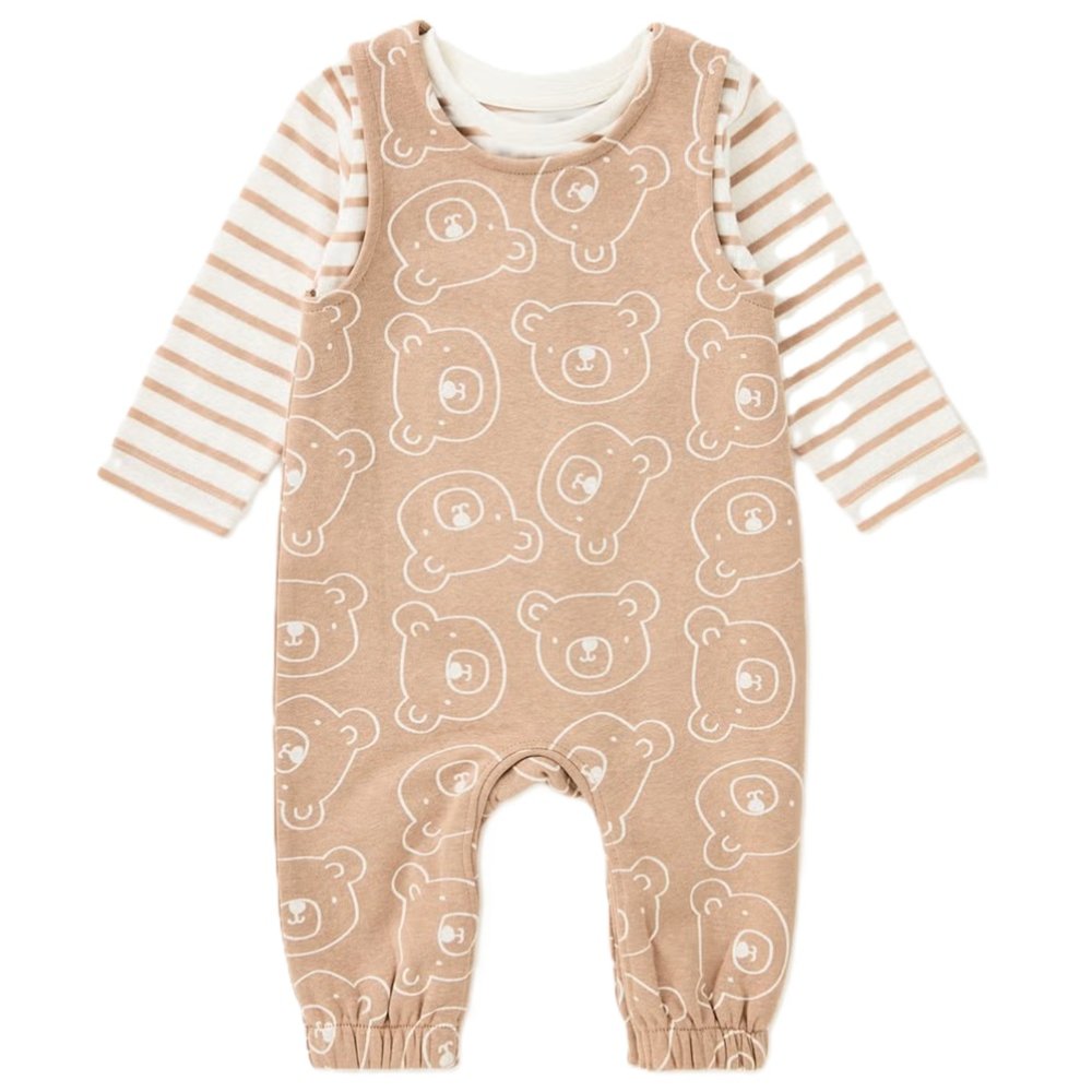 Baby Boy Animal Print Dungaree & Top Outfit 0-18 Months
