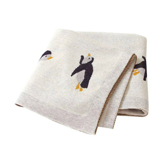 Penguin Blanket - Cotton Knit - 100x80cm