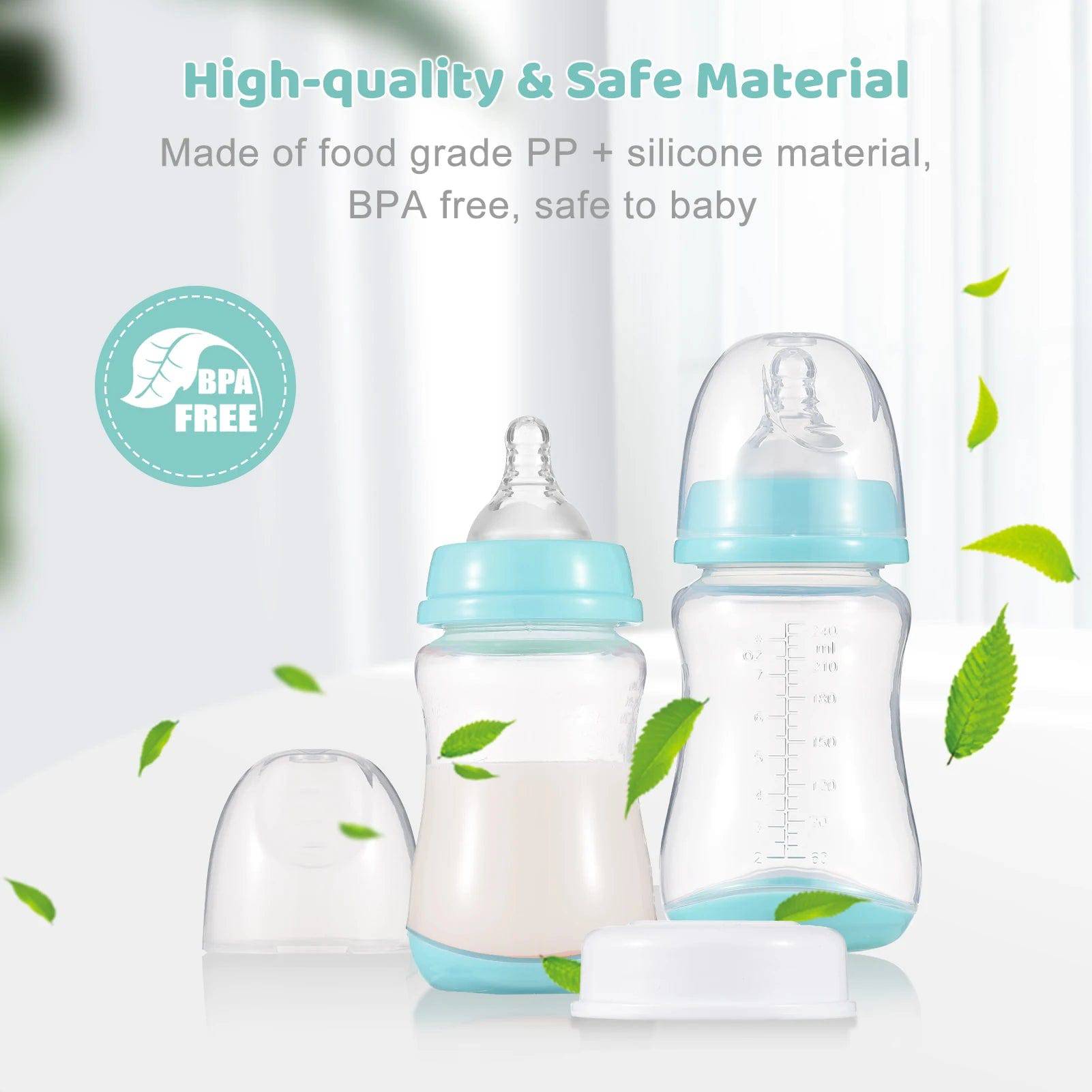 Silicone Nipple Baby Feeding Bottles (3 Pack)