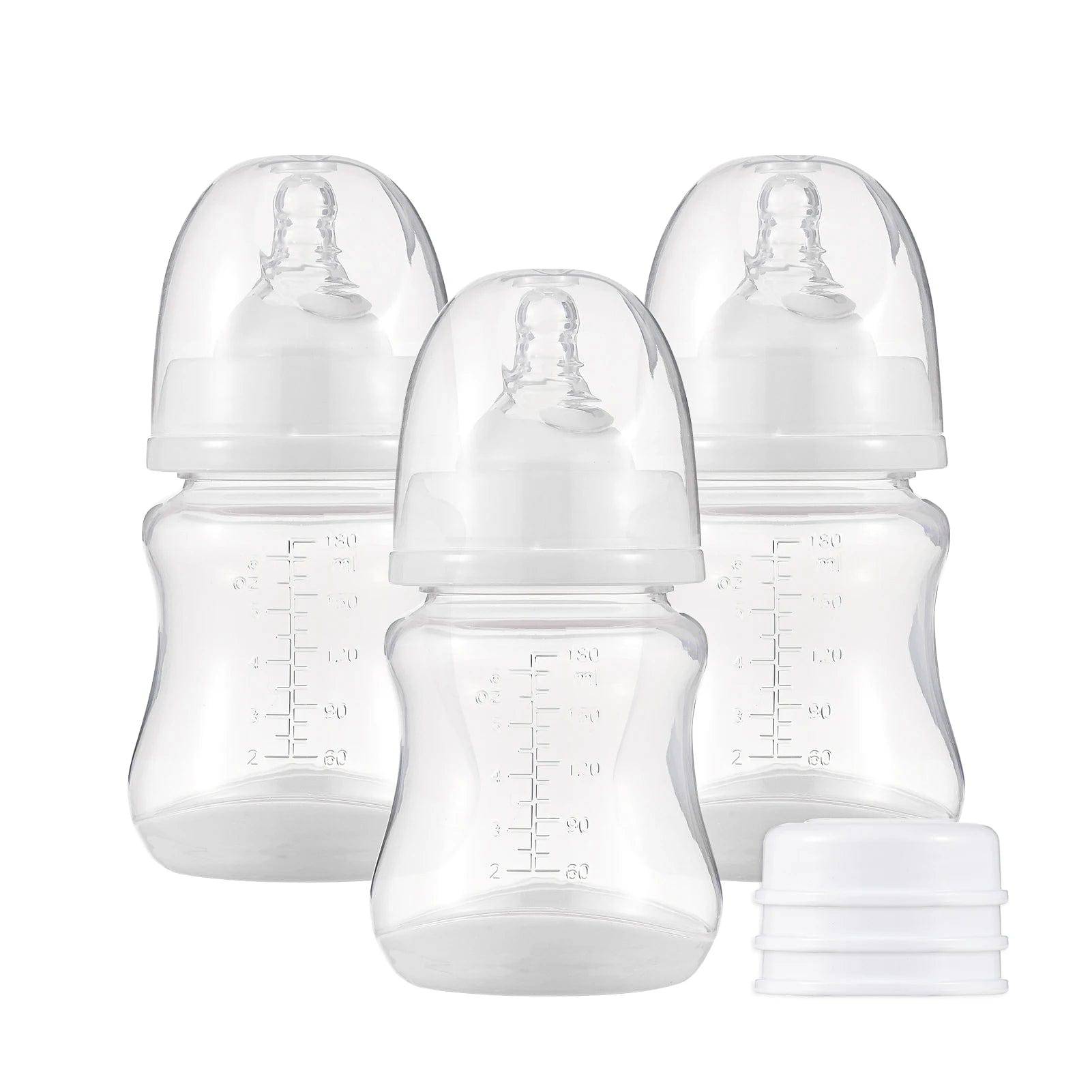 Silicone Nipple Baby Feeding Bottles (3 Pack)