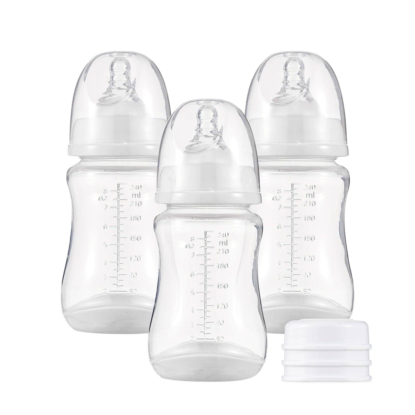 Silicone Nipple Baby Feeding Bottles (3 Pack)
