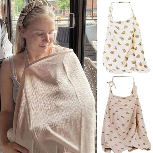 Breathable Breastfeeding Cover Cotton Muslin - Bubbachubs
