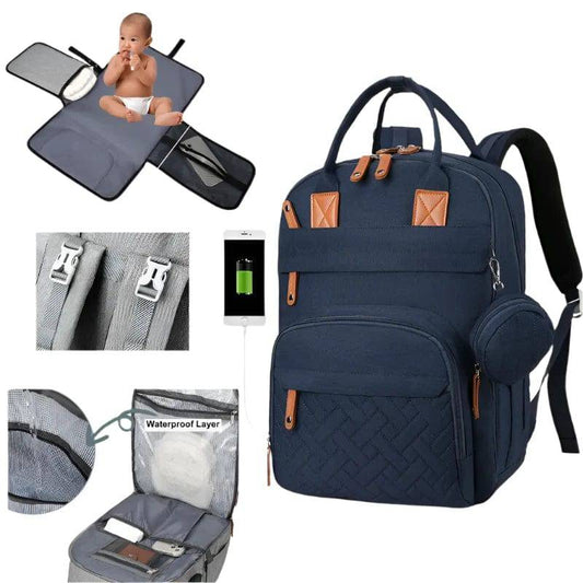 Nappy Backpack Travel Bag Grey - Bubbachubs
