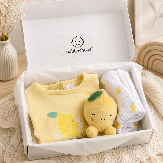 Bubbachubs Baby Girl Lemon Summer Outfit Gift Set (0–9 Months)