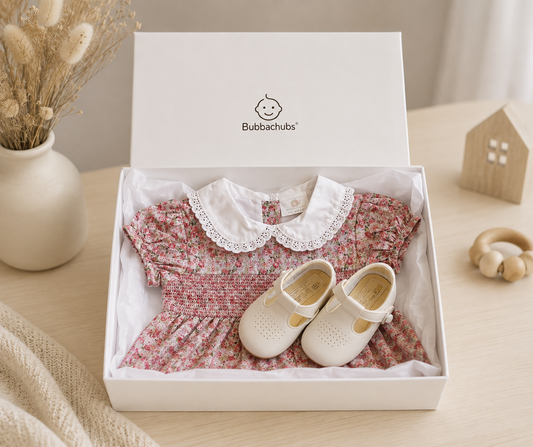 Bubbachubs Girls Party Dress Gift Set with Soft Soled Shoes for Special Occasions