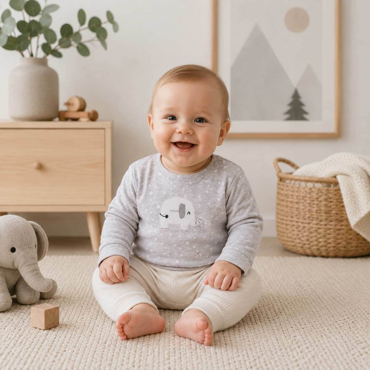 Unisex Baby Long Sleeve Printed Top (0-12 Months)