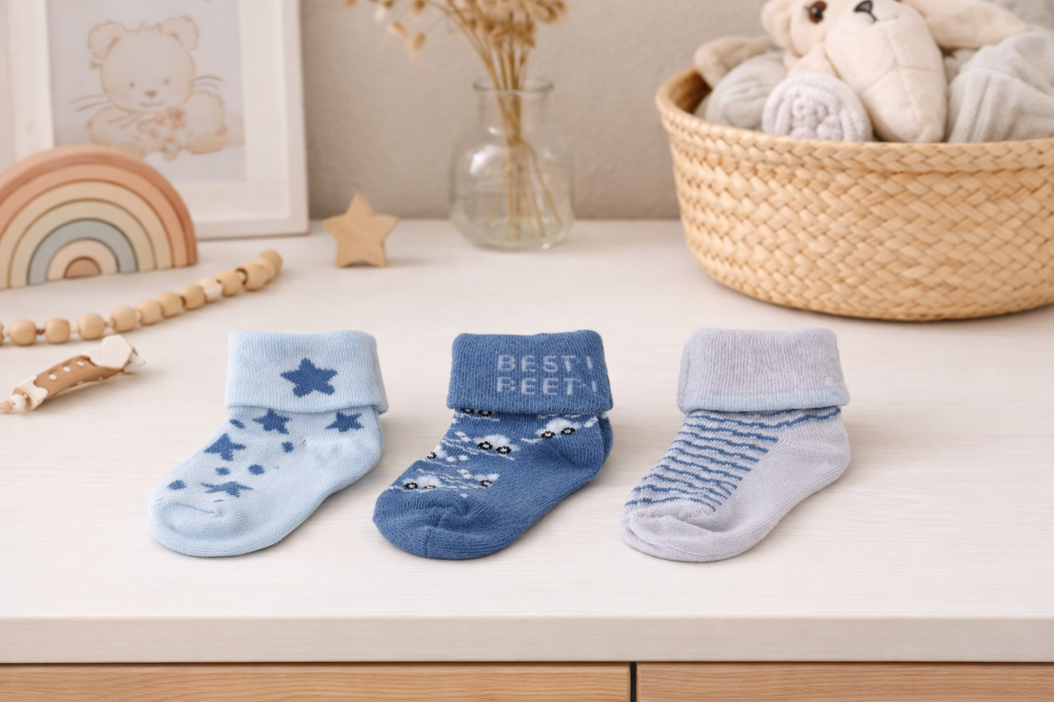 Baby 3 Pack Of Turnover Socks