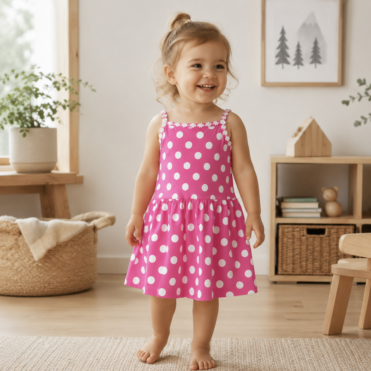 Girls All Over Spot Print Dress 2-5 Years
