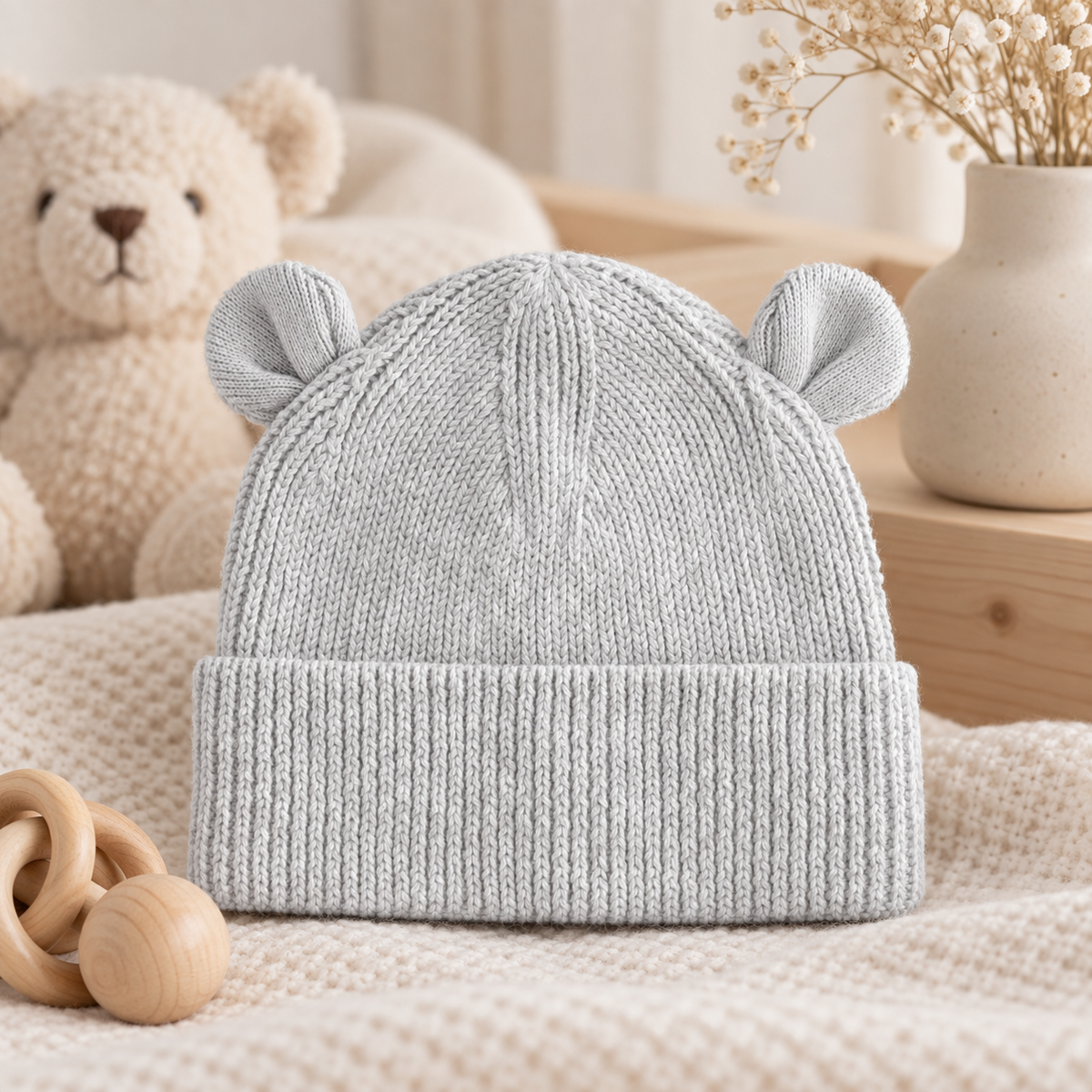 Babies Organic Cotton Grey Hat 6-12 Months