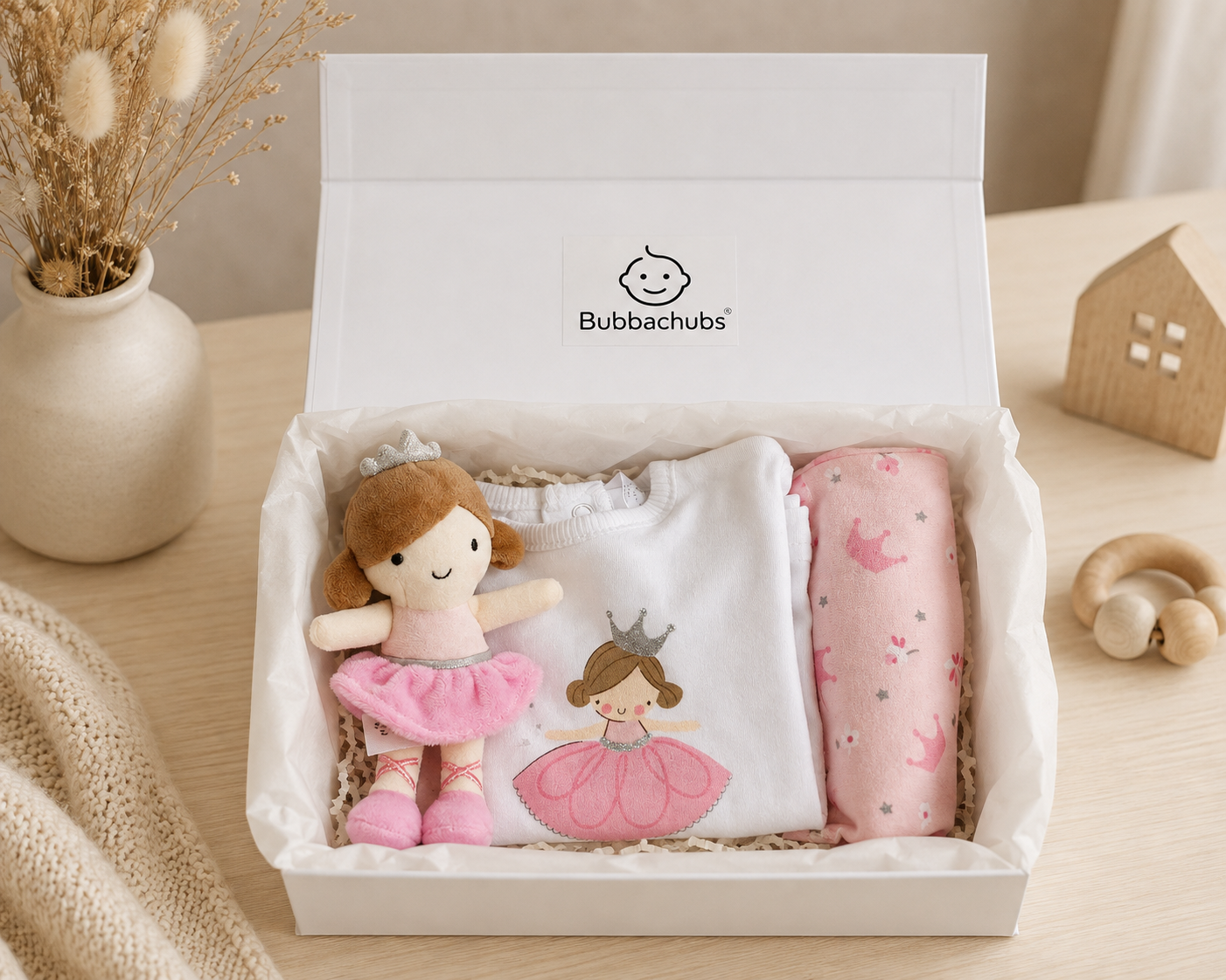 Bubbachubs Baby Girls Summer Outfit Gift Set With Plush Doll