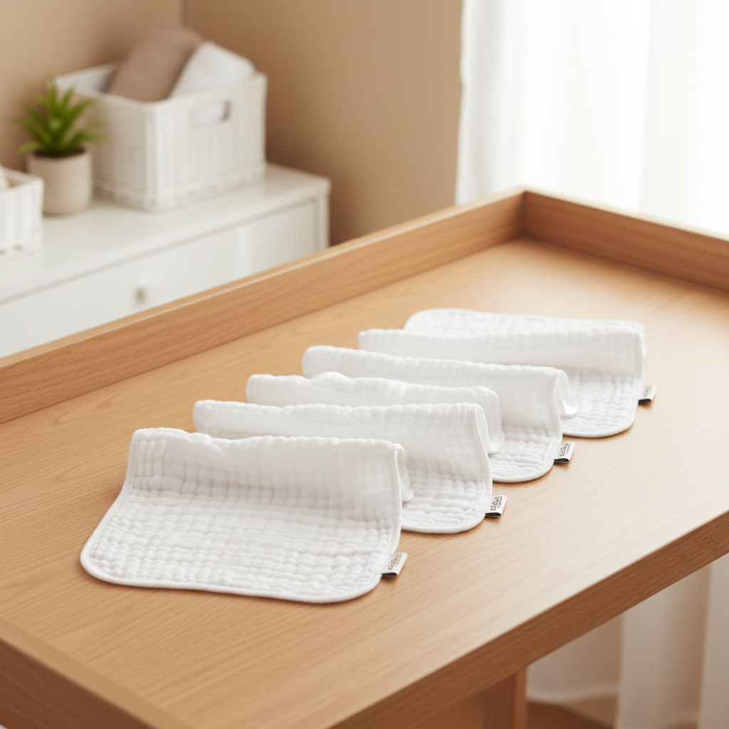 Baby Soft and Absorbent Muslin Burp Cloths 100% Cotton (20"x10") 6 Pack