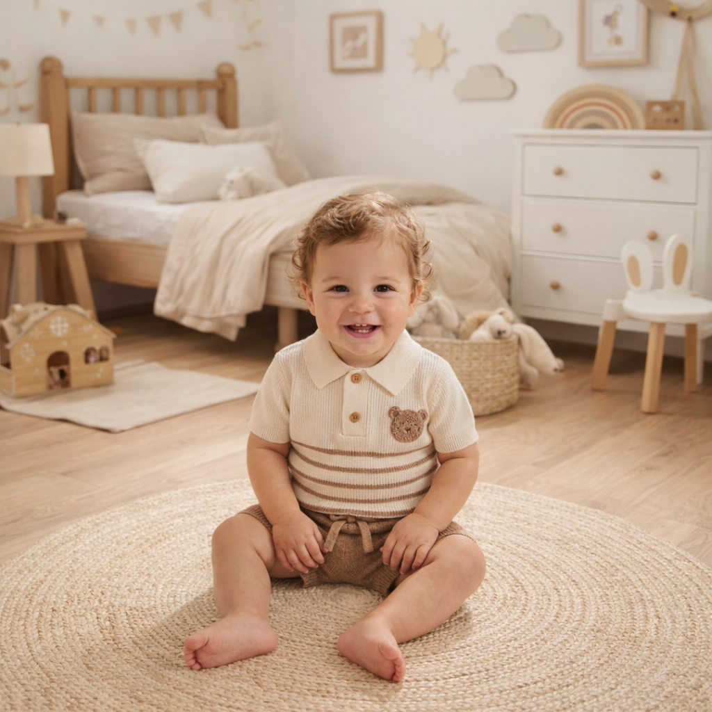 Baby Boy Polo Top & Shorts Set 9-24 Months