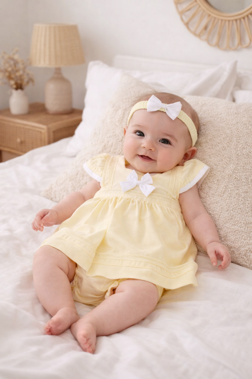 Baby Girls Dress, Pant & Headband Set 0-9 Months