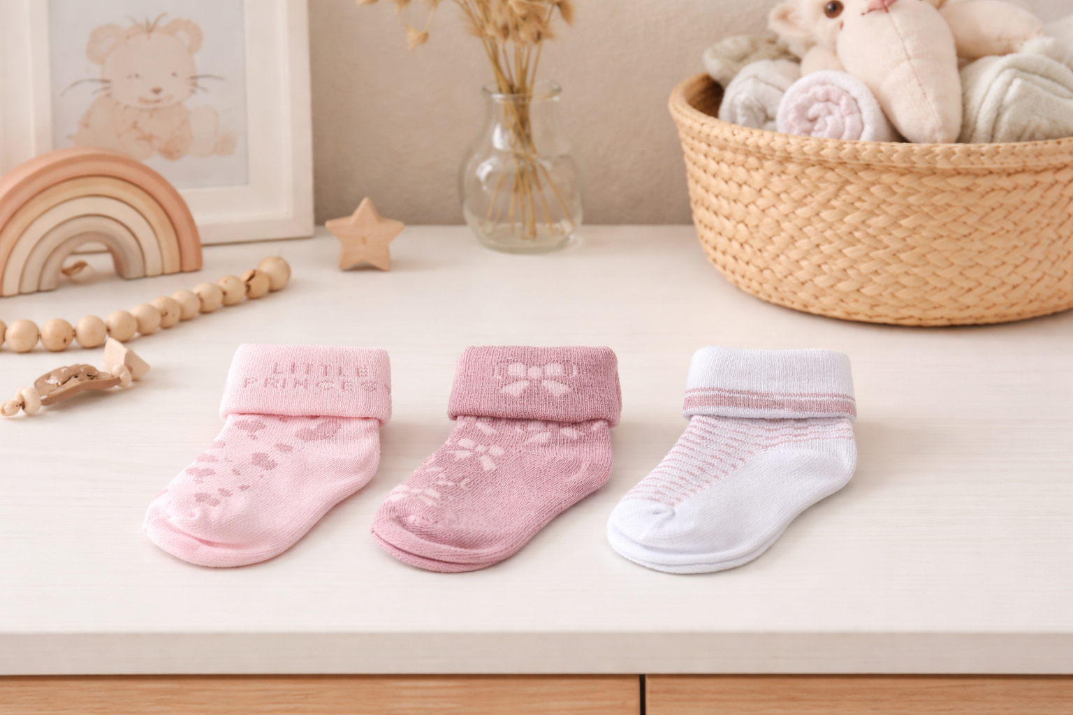 Baby 3 Pack Of Turnover Socks