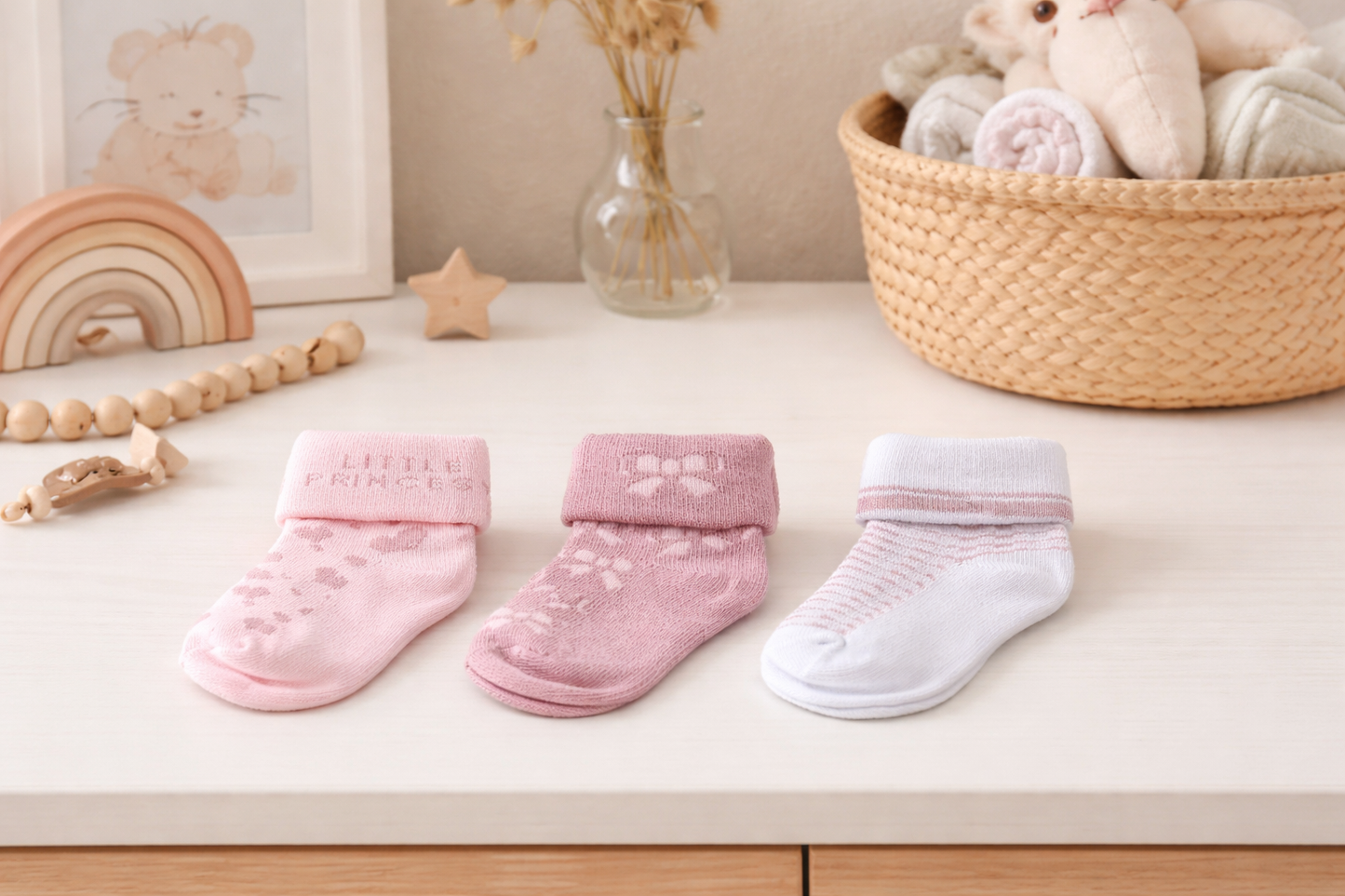 Baby 3 Pack Of Turnover Socks
