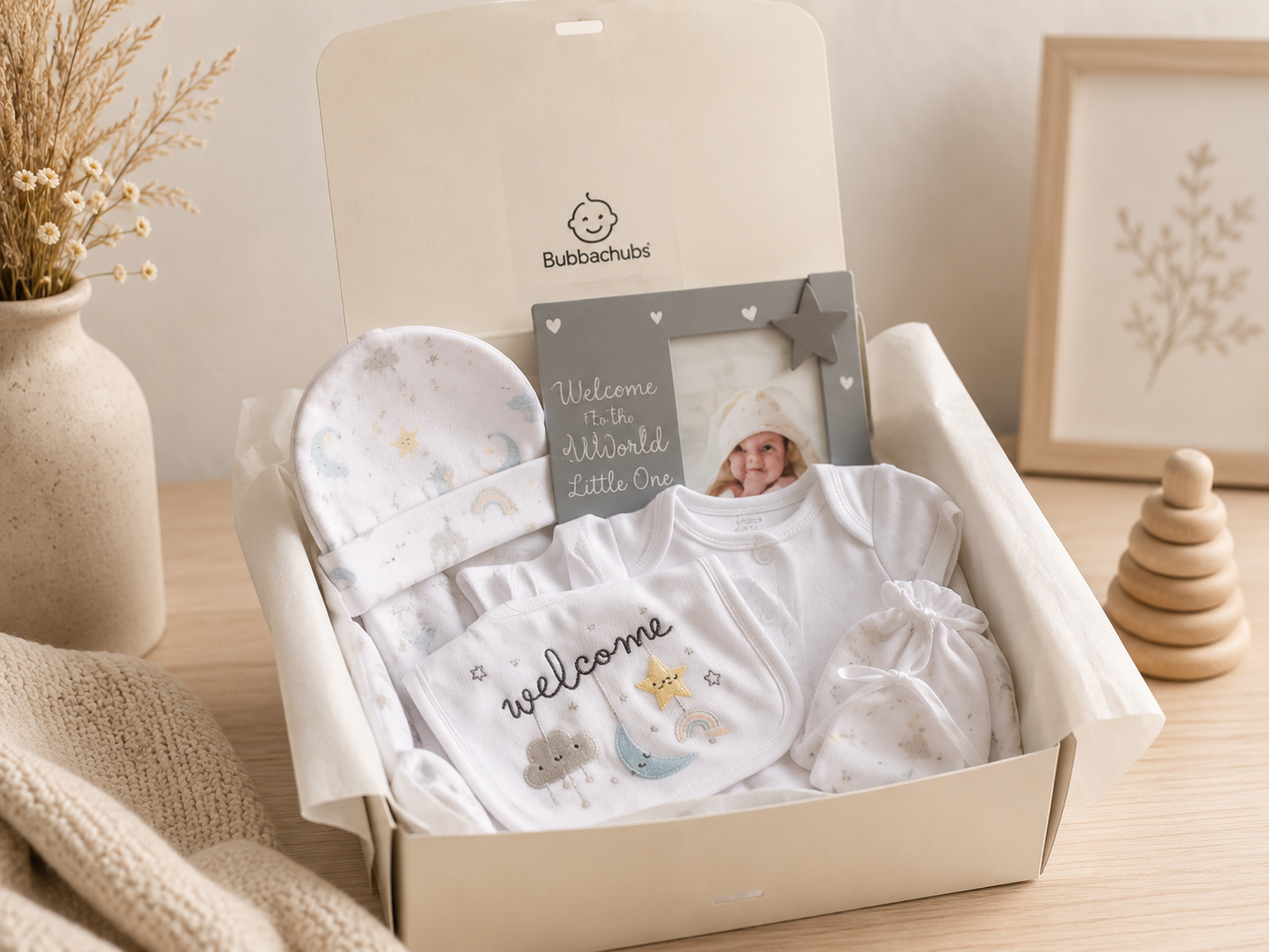Bubbachubs Welcome Gift Set with Keepsake Photo Frame