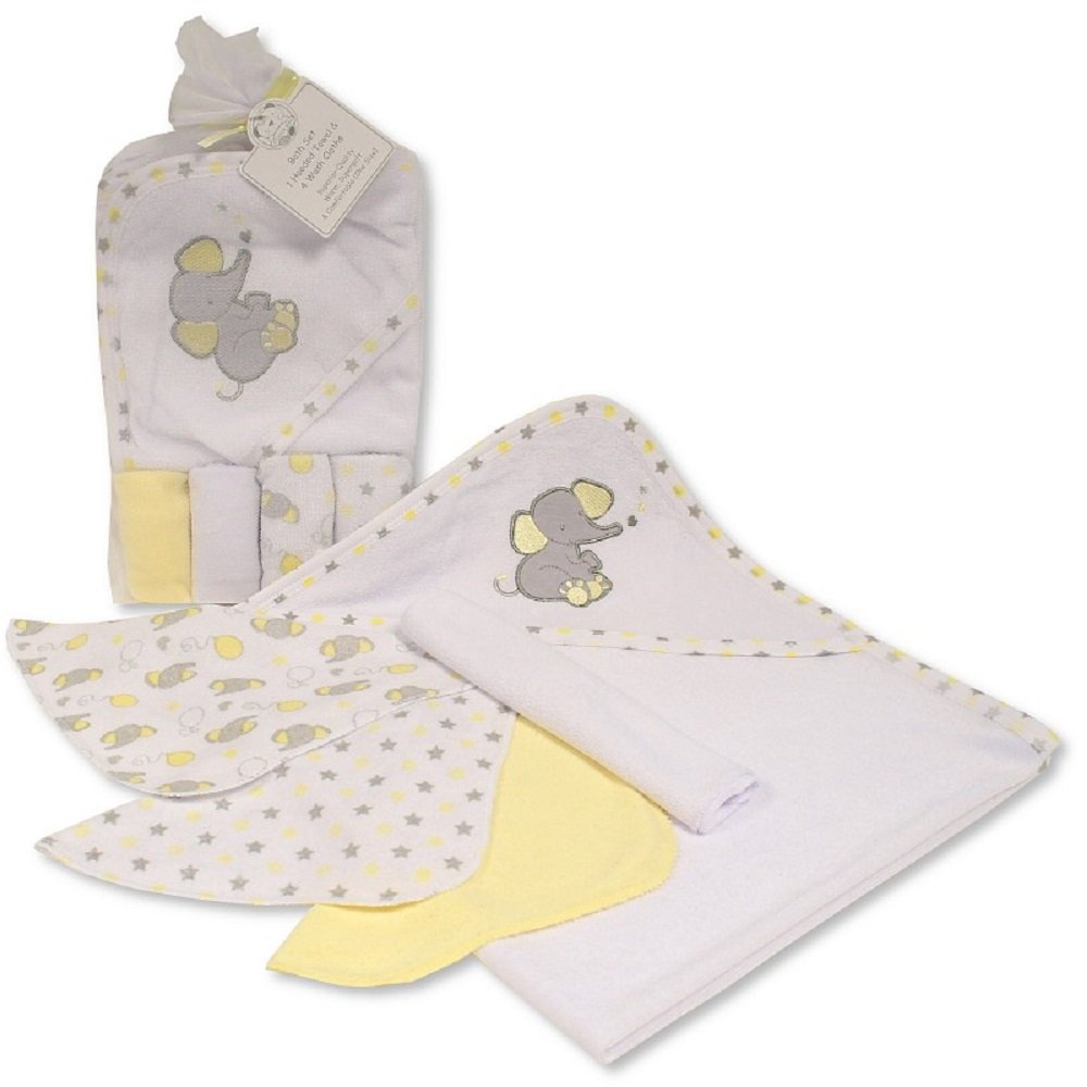 Baby Hooded Towel & 4 Wash Cloths Set