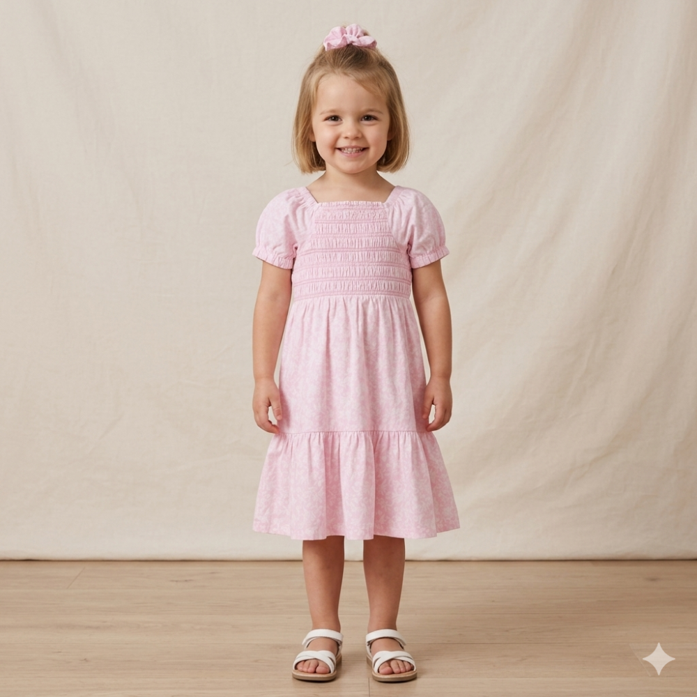 Girls Smocked Dress & Headband Set 12 Months - 4 Years