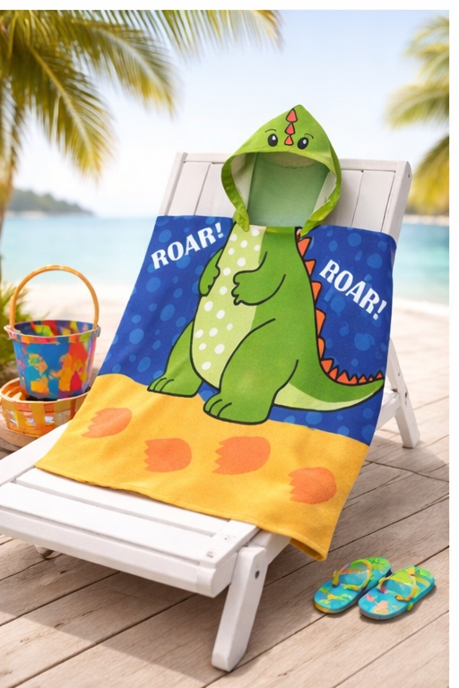 Mini Kids Hooded Poncho Beach Towel 18 Months - 3 Years